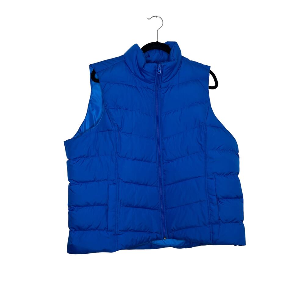 Lands' End Blue Down Puffer Vest Quilted Size 1X 16W-18W